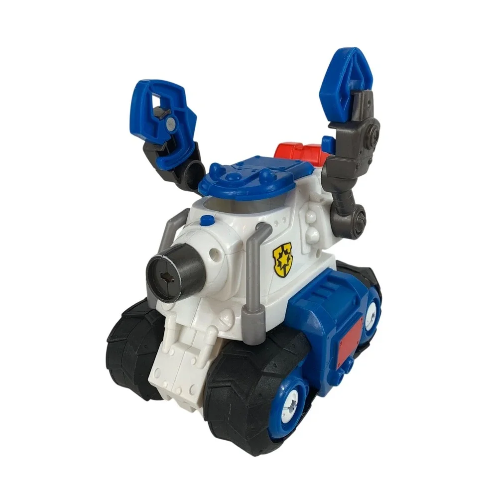 Fisher-Price Imaginext Police Tank Vehicle T4545 White Blue Mechanical‎ Claws